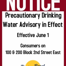Precautionary Drinking Water Advisory - 2nd Street East (100 & 200 Block)
