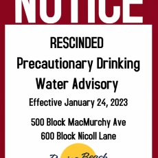 Rescinded Precaution Drinking Water Advisory - MacMurchy Ave & Nicoll Lane