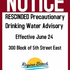 Rescinded Drinking Water Advisory - 300 block 5th Street E