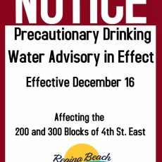 Precautionary Drinking Water Advisory - 200 & 300 Block 4th St. East