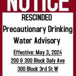 Rescinded PDWA - 200 & 300 Block Daly and 300 Block 3rd St W