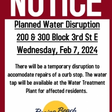 Planned Water Disruption Feb 7, 2024 