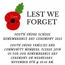 South Shore School Remembrance Day Service 2023