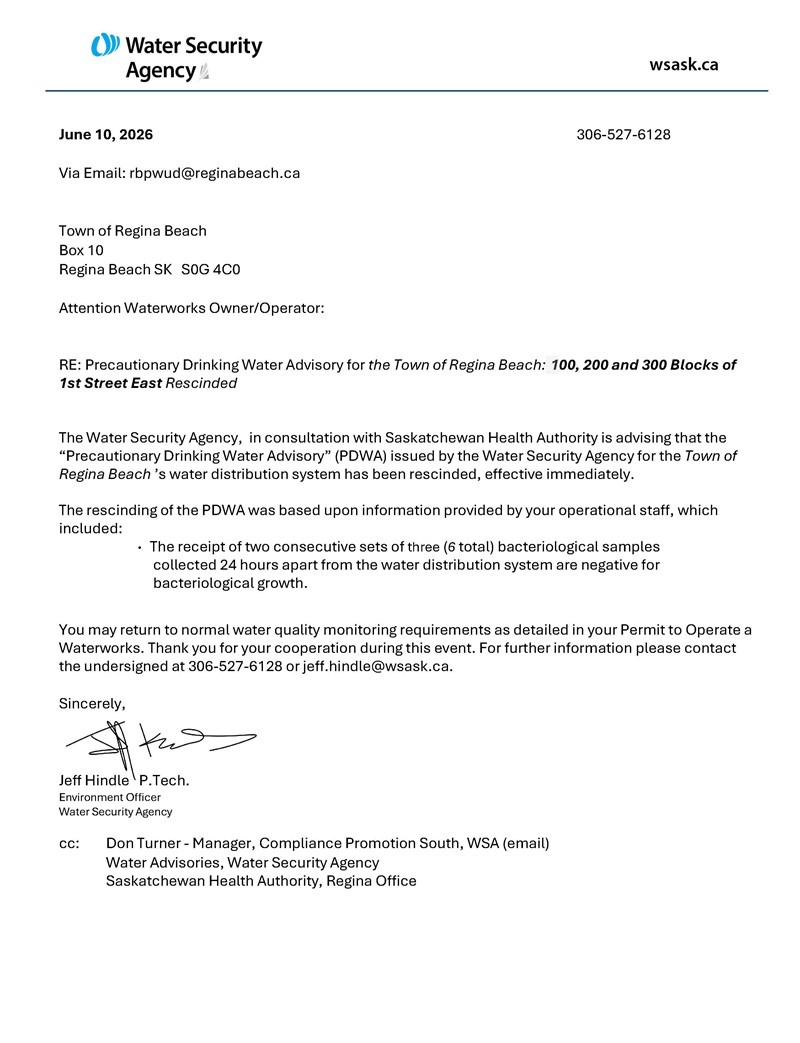 20260525_WW_ReginaBeach_PDWA_1stEast_Rescind